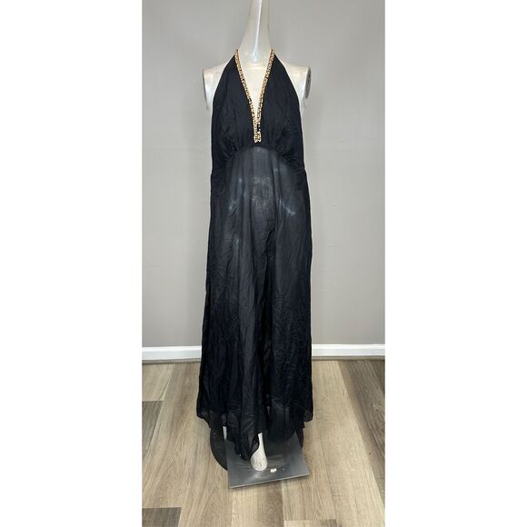 Natori Cotton Silk Voile Halter Maxi Dress Size XL $250 - Picture 6 of 12